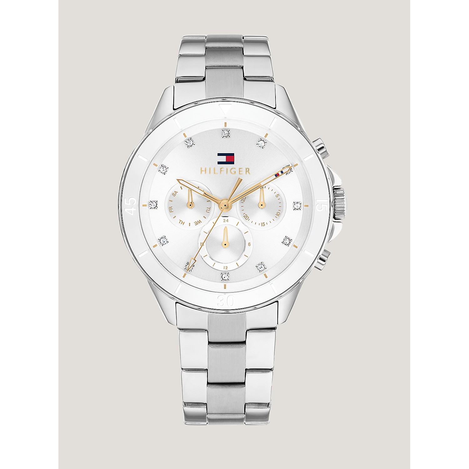TOMMY HILFIGER Watch with Sub-Dials and White Bezel